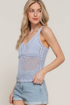 V-Neck Crochet Tank