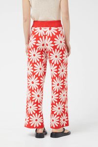 Red Orange Daisy Pants