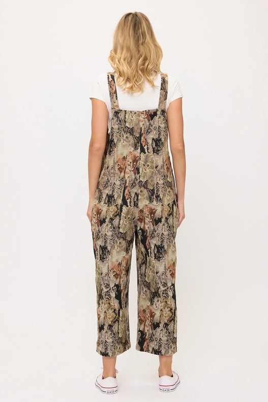 Cat Collage Print Overalls