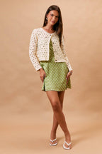 Round Neck Crochet Cardigan