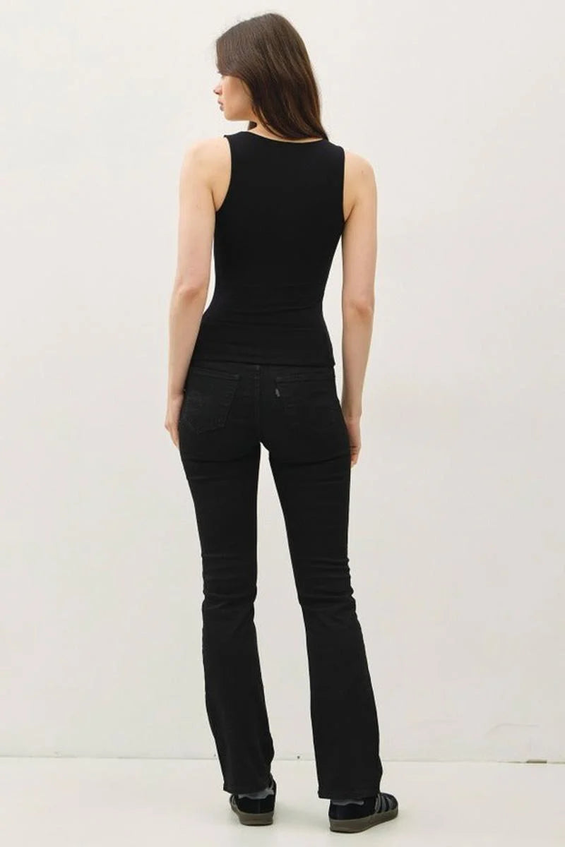Double Lined Basic Square Neck Tank