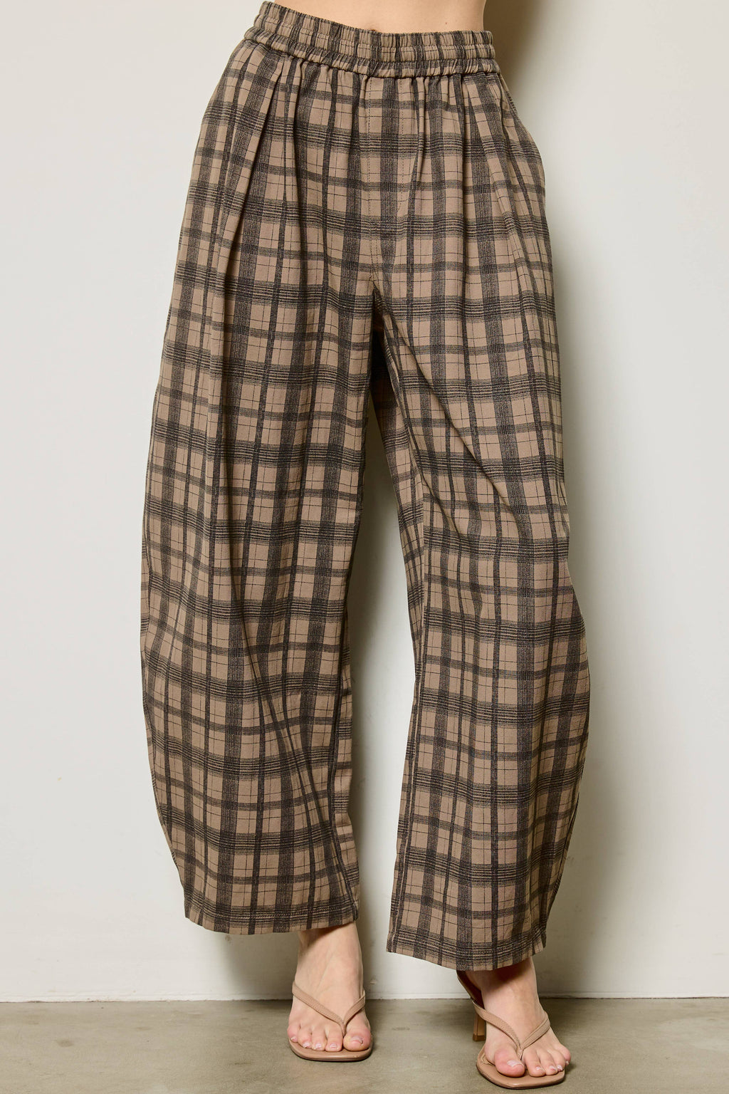 Plaid Barrel Leg Pants
