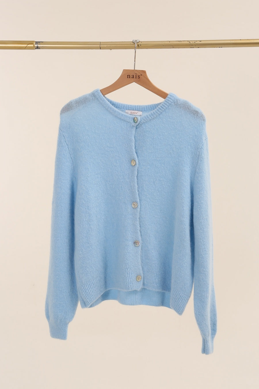 Alpaca Blend Crew Neck Cardigan