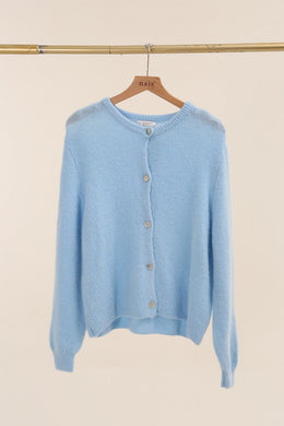 Alpaca Blend Crew Neck Cardigan