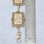 Floral Rectangle Concho Link Chain Belt
