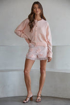 Knit Sweater Crew Neck Cardigan