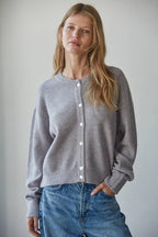 Knit Sweater Crew Neck Cardigan