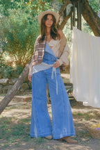 Wide-Leg Denim Overalls