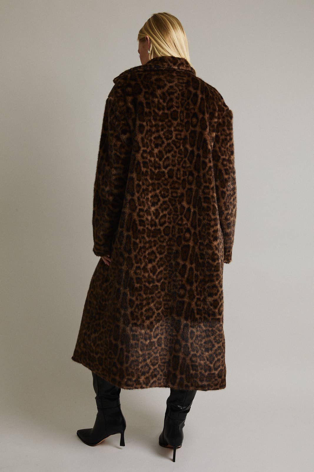 Cheetah Faux Fur Long Coat