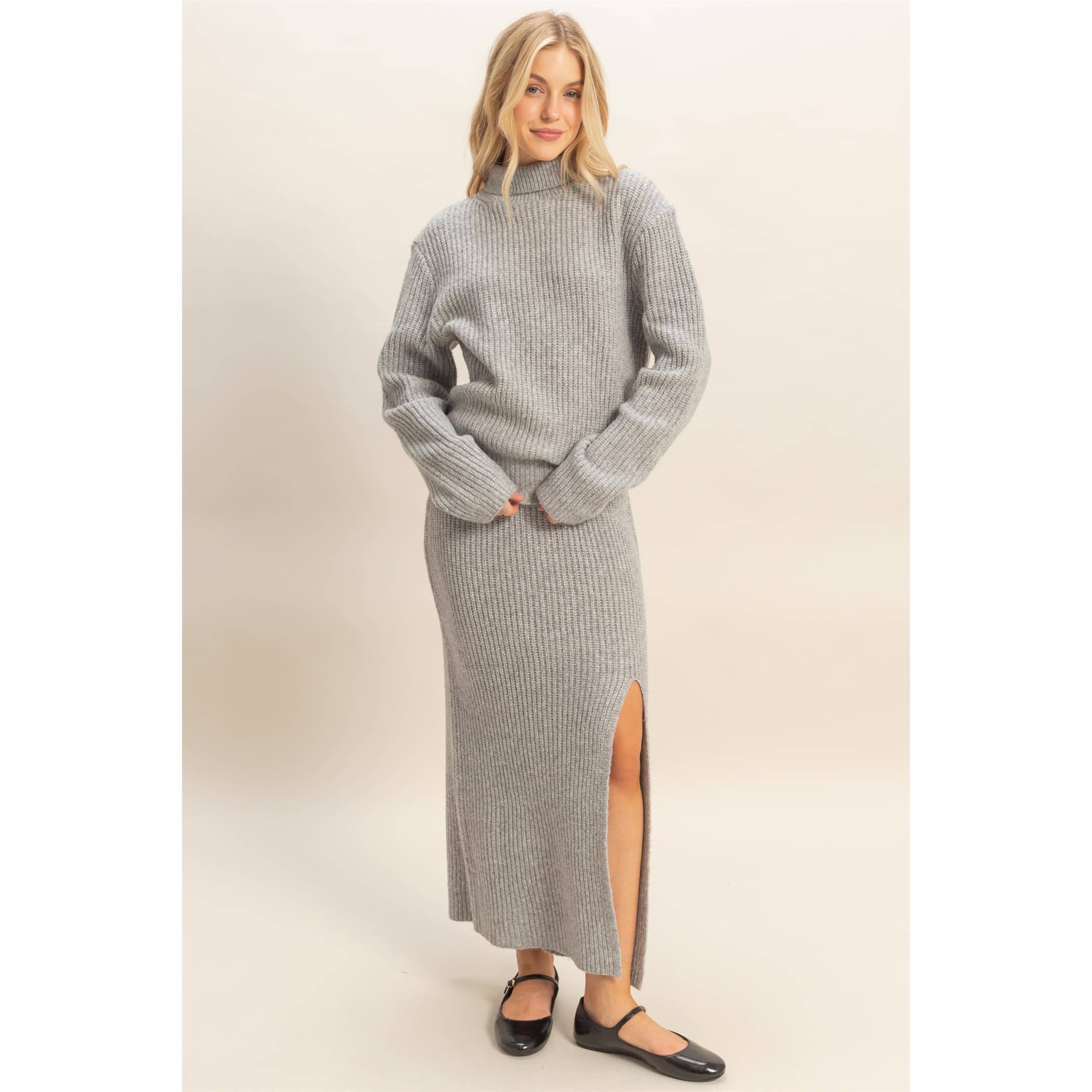 Heather Gray Turtleneck Sweater