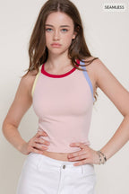Sleeveless Contrast Detail Seamless Top