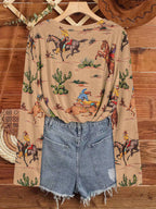 Wild Western Cowboy Rodeo Long Sleeve