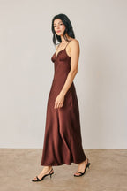 Satin Cup Detail Maxi Dress