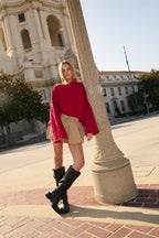 Wide Sleeve Cable Knit Sweater