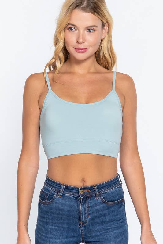 Round Neck Removable Bra Cup Twisted Back Cami Top