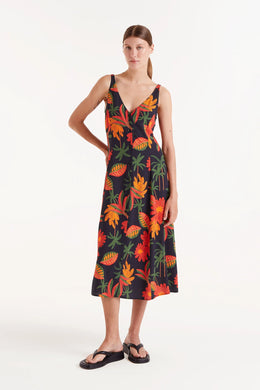 Beachy Floral Print Tie Dress