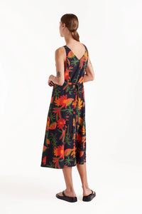 Beachy Floral Print Tie Dress