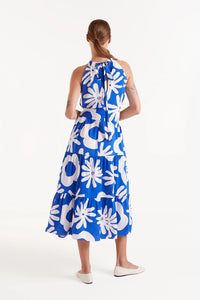 Cobalt Floral Halter Dress