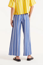 Blue Stripe Straight Leg Pants