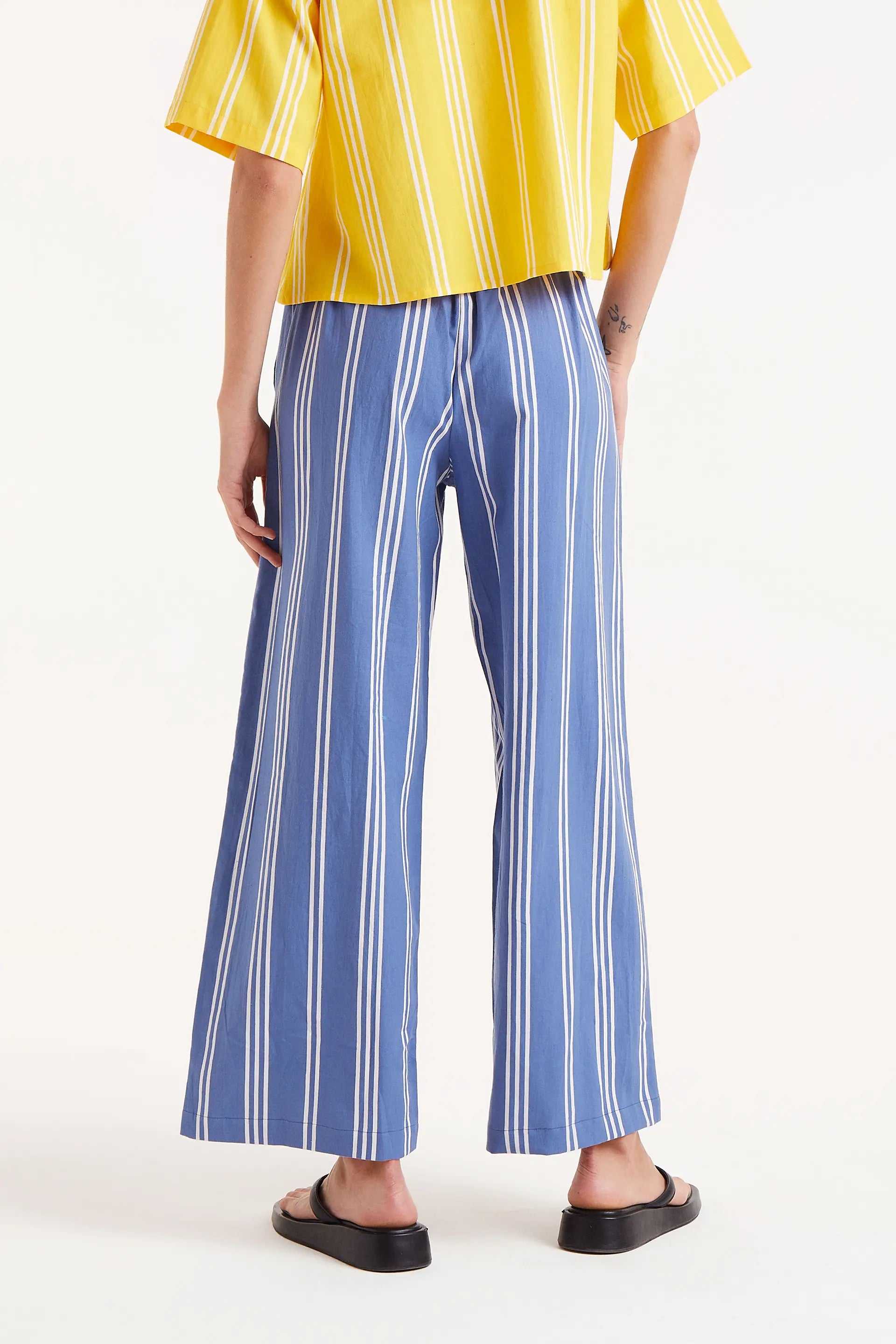 Blue Stripe Straight Leg Pants