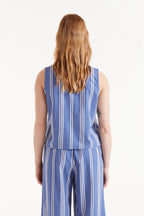 Blue Stripe Vest Top