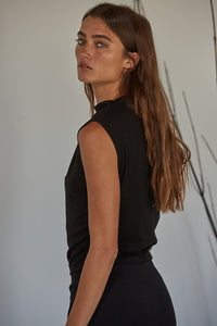 Ruched Side Mock Neck Top