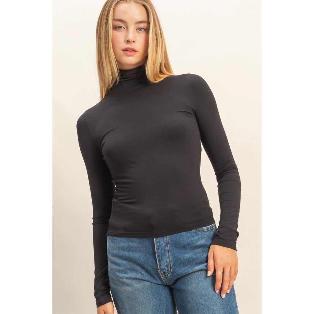 Fitted Turtleneck Top