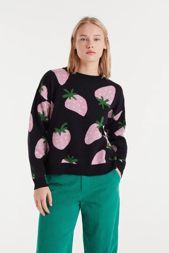 Pink Strawberry Print Top