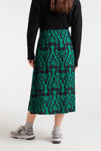 Green Baroque Midi Skirt