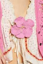 Handmade Trim Detail Crochet Flower Belt