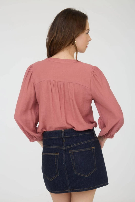 Double Tie Pleated Front Top