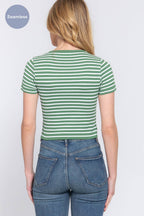 Seamless Stripe Ribbed Top