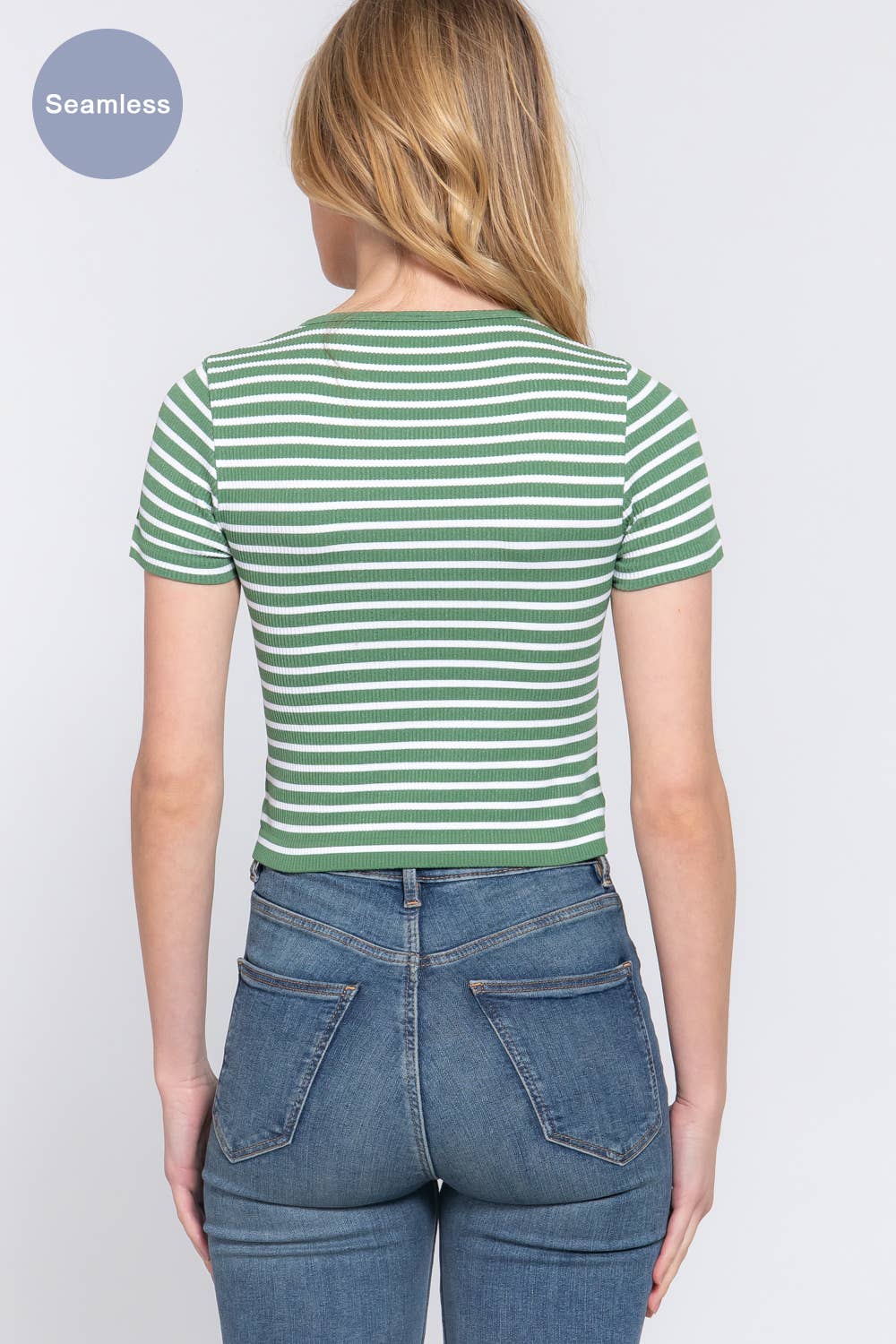 Seamless Stripe Ribbed Top