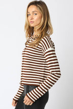 Elina Striped Collar Knit Top