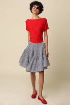 Angela Boat Neck Cinched Tee