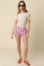 Angela Boat Neck Cinched Tee