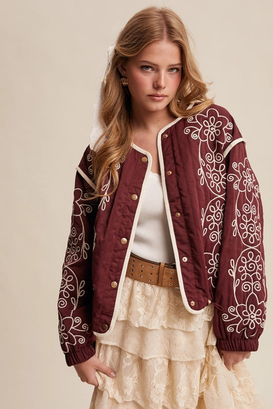 Embroidered Quilted Western Jacket