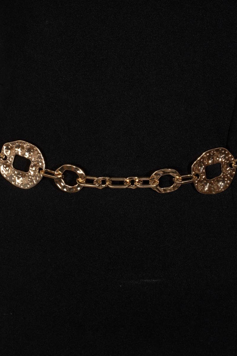 Warped Metallic Flat Chain Belt