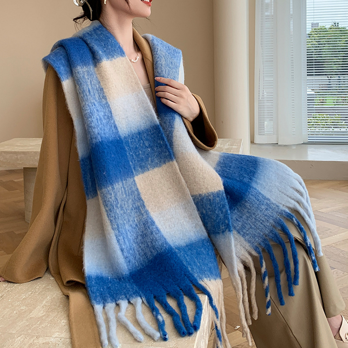Plush Plaid Scarf
