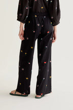 Black Gardener Print Trousers