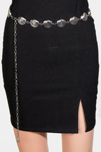 Metallic Clam Shell Chain Belt