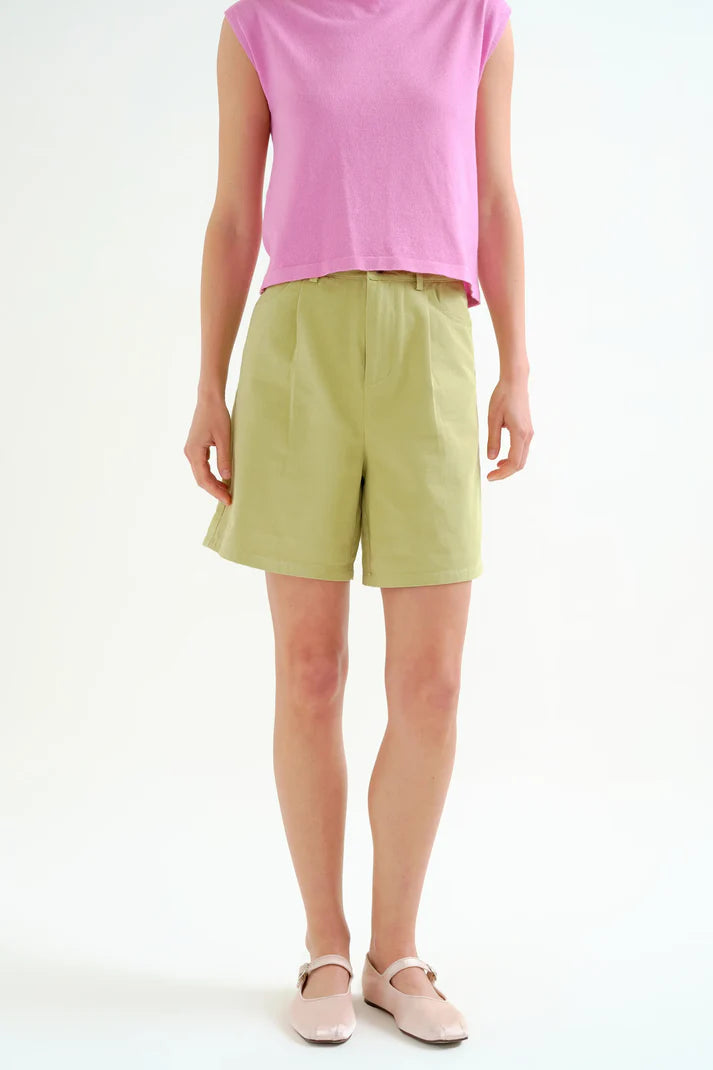 Green Cotton Shorts