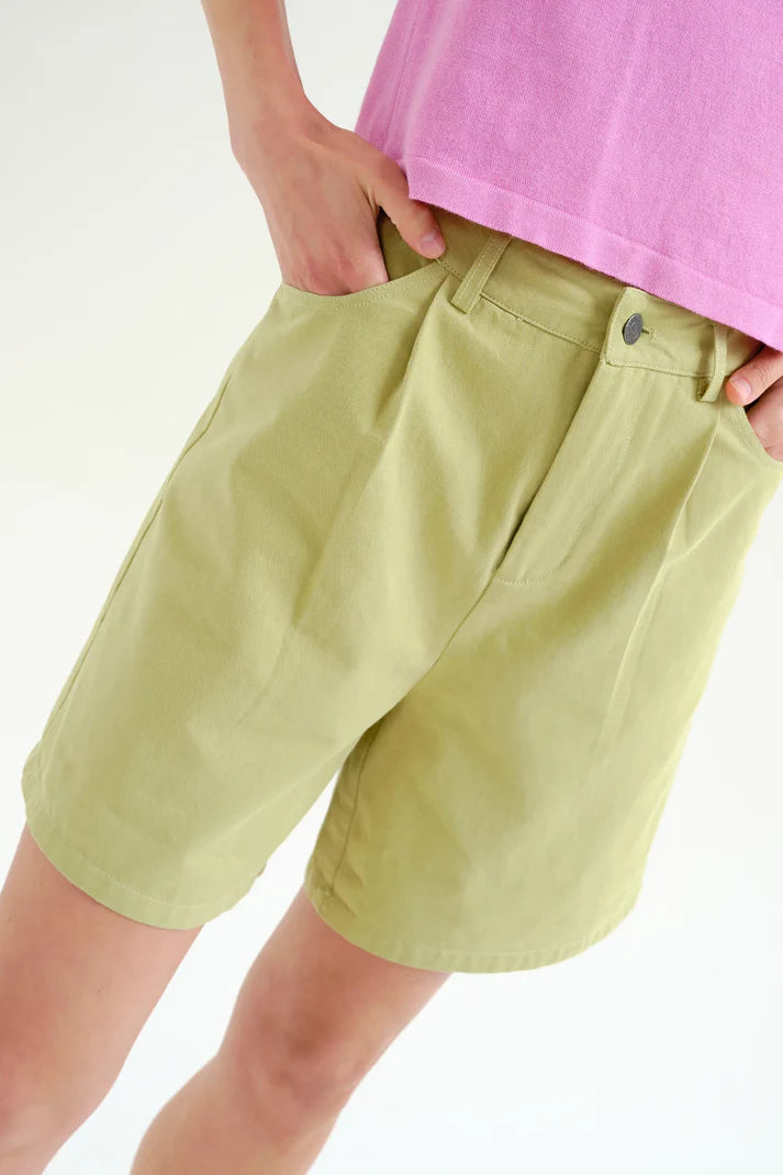 Green Cotton Shorts