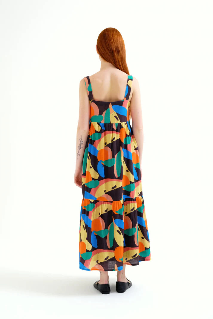 Big Fruit Print Maxi Dress