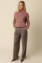 Elina Striped Collar Knit Top