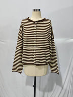 Roll Neck Striped Cardigan