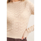 Crochet Scalloped Hem Sweater