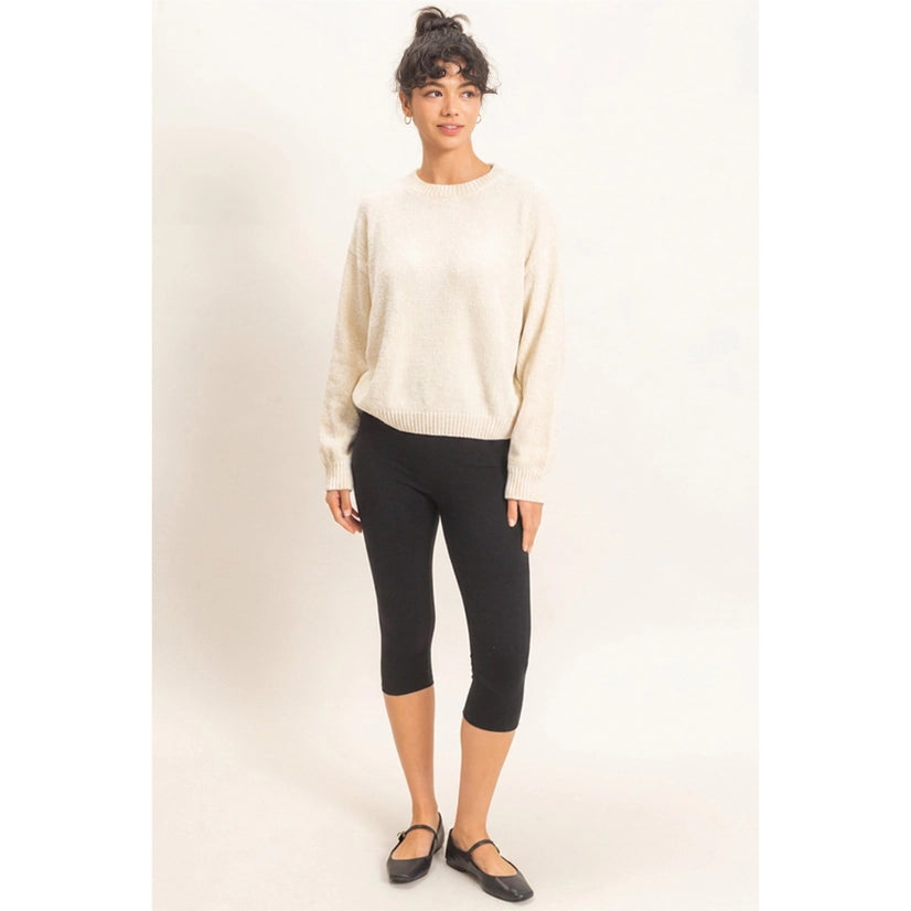 Chenille Crew Neck Sweater