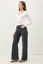Basic Long Sleeve Scoop Neck Top