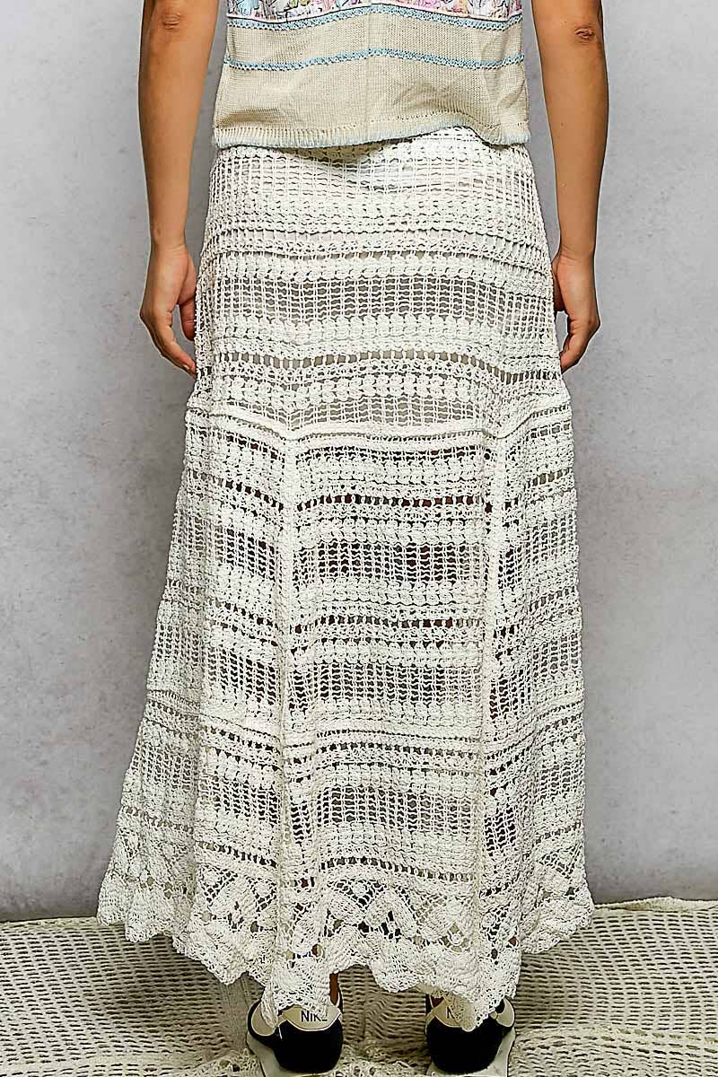 Lining Crochet Roomy Fit Woman Maxi Skirts